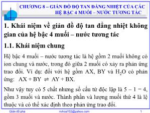 Bài giảng Giản đồ pha - Chương 8: Giản đồ độ tan đẳng nhiệt của các hệ bậc 4 muối – nước tương tác - Nguyễn Văn Hòa