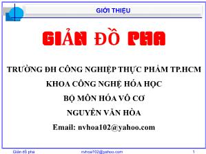 Bài giảng Giản đồ pha - Giới thiệu môn học - Nguyễn Văn Hòa