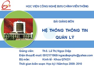 Bài giảng Hệ thống thông tin quản lý - Chương 6: Các hệ thống thông tin tích hợp - Lê Thị Ngọc Diệp