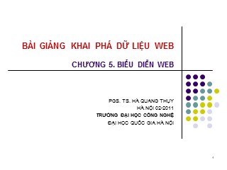 Bài giảng Khai phá dữ liệu Web - Chương 5: Biểu diễn Web - Hà Quang Thụy
