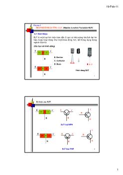 Bài giảng Kỹ thuật điện tử - Chương 3: Transistor lưỡng cực - Lê Chí Thông