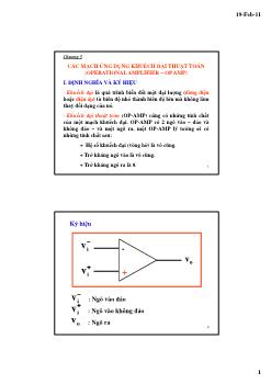 Bài giảng Kỹ thuật điện tử - Chương 5: Các mạch ứng dụng khuếch đại thuật toán - Lê Chí Thông