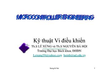 Bài giảng Kỹ thuật Vi điều khiển - Lê Xứng