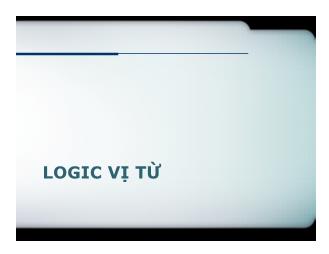 Bài giảng Logic vị từ