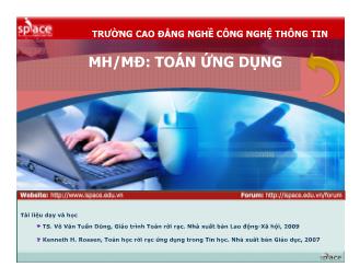 Bài giảng MH/MĐ: Toán ứng dụng - Bài 1: Cơ sở Logic