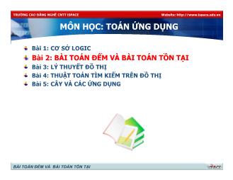 Bài giảng MH/MĐ: Toán ứng dụng - Bài 2: Bài toán đếm và bài toán tồn tại