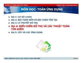 Bài giảng MH/MĐ: Toán ứng dụng - Bài 4: Biểu diễn đồ thị và các thuật toán tìm kiếm