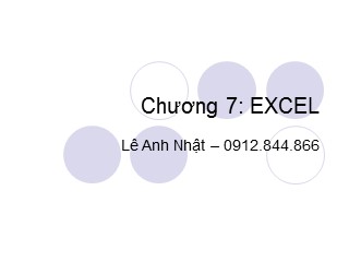 Bài giảng Microsoft Excel (Phần 2) - Nguyễn Đức Thịnh