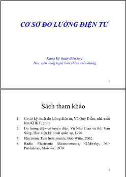 Bài giảng môn học Cơ sở đo lường điện tử