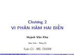 Bài giảng Toán cao cấp 1 - Chương 2: Vi phân hàm hai biến - Huỳnh Văn Kha