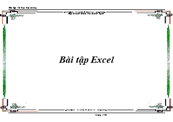 Bài tập Tin học đại cương - Bài tập Excel