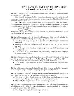 Các dạng bài tập điện tử công suất và thiết bị chuyển đổi điện tủ cơ sở