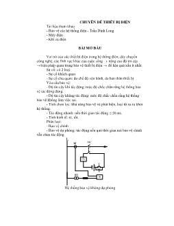 Chuyên đề môn Thiết bị điện (Phần 1)