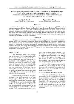 Đánh giá sụt giảm điện áp ngắn hạn trên lưới phân phối điện có xét đến thời gian tác động của thiết bị bảo vệ