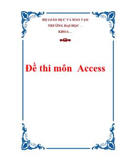 Đề thi môn Access