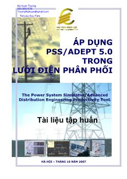 Giáo trình Áp dụng PSS/ADEPT 5.0 trong lưới điện phân phối