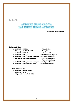 Giáo trình Autocad nâng cao và lập trình trong Autocad (Phần 2) - Trần Anh Bình