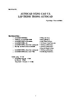 Giáo trình Autocad nâng cao và lập trình trong Autocad - Trần Anh Bình