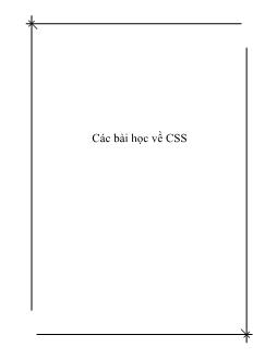 Giáo trình Các bài học về CSS