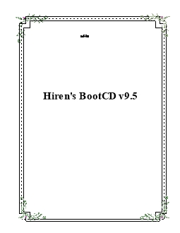 Giáo trình Hiren's BootCD v9.5