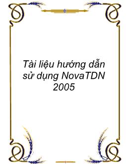 Giáo trình Hướng dẫn sử dụng NovaTDN 2005