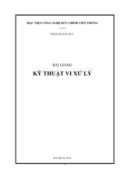 Giáo trình Kỹ thuật vi xử lý - Phạm Hoàng Duy