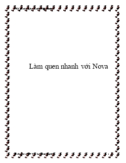 Giáo trình Làm quen nhanh với Nova