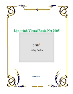 Giáo trình Lập trình Visual Basic.Net 2005