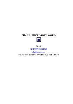 Giáo trình Microsoft Word (Phần 1) - Nguyễn Sơn Hải