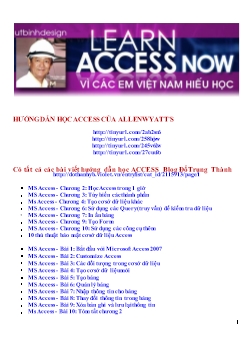 Giáo trình môn Access 2003