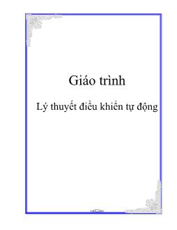 Giáo trình môn học Lý thuyết điều khiển tự động