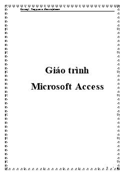 Giáo trình môn học Microsoft Access