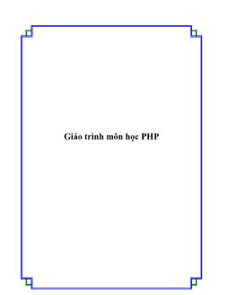 Giáo trình môn PHP