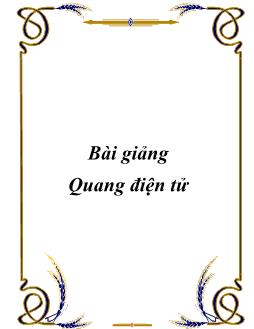 Giáo trình môn Quang điện tử