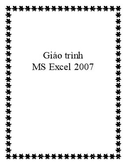 Giáo trình MS Excel 2007