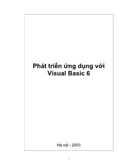 Giáo trình Phát triển ứng dụng với Visual Basic 6