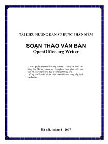 Giáo trình Soạn thảo văn bản OpenOffice.org Writer