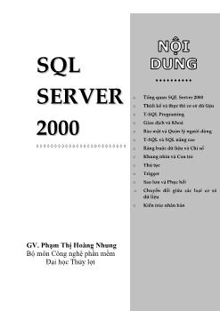 Giáo trình SQL Server 2000 - Phạm Thị Hoàng Nhung