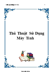 Giáo trình Thủ thuật sử dụng máy tính