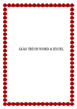 Giáo trình Word và Excel (Bản mới)