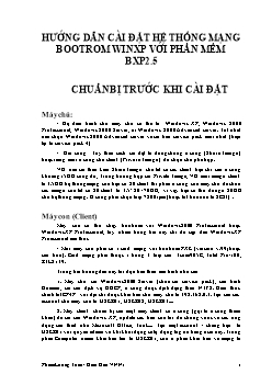 Hướng dẫn cài đặt hệ thống mạng Bootrom Winxp với phần mềm BXP2.5