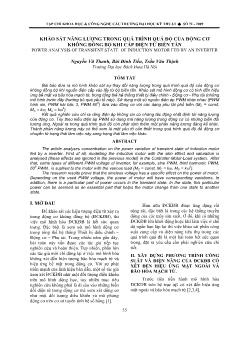 Khảo sát năng lượng trong quá trình quá độ của động cơ không đồng bộ khi cấp điện từ biến tần