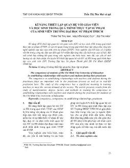 Kĩ năng thiết lập quan hệ với giáo viên và học sinh trong quá trình thực tập sư phạm của sinh viên trường Đại học Sư phạm thành phố Hồ Chí Minh