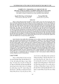 Nghiên cứu ảnh hưởng của một số yếu tố đến đặc tính lực động cơ không đồng bộ tuyến tính