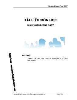 Tài liệu môn MS Powerpoint 2007
