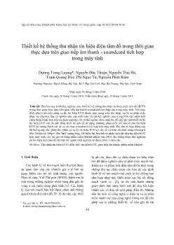 Thiết kế hệ thống thu nhận tín hiệu điện tâm đồ trong thời gian thực dựa trên giao tiếp âm thanh - Soundcard tích hợp trong máy tính