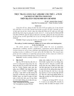 Thực trạng giảng dạy Aerobic cho trẻ 5 – 6 tuổi tại một số trường mầm non trên địa bàn thành phố Hồ Chí Minh