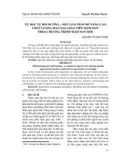 Tự học tự bồi dưỡng – một giải pháp để nâng cao chất lượng đào tạo giáo viên mầm non theo chương trình mầm non mới