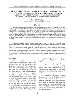 Ứng dụng mạng nơ - rôn truyền thẳng nhiều lớp trong thiết bị lái tự động điều khiển hướng chuyển động của tàu ngầm