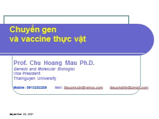 Bài giảng Chuyển gen và vaccine thực vật